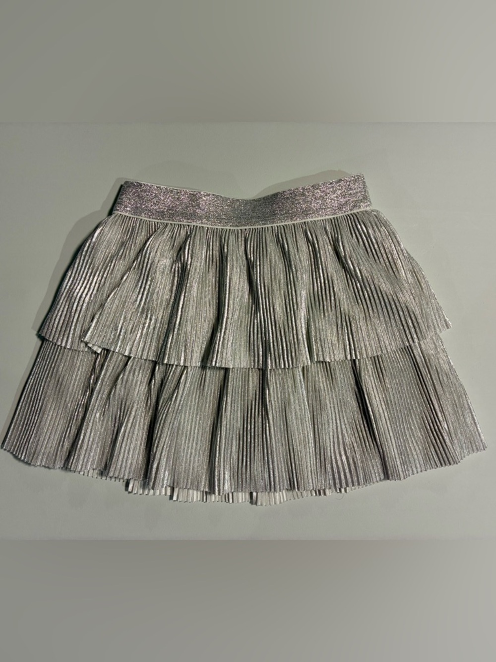 Cat & Jack Silver Metallic Pleated Skirt